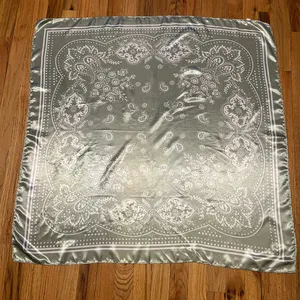 Bundle of 2 Satin Bandana Scarves | Brown & Sage | 100% Polyester thumbnail 4