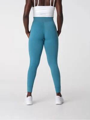 NVGTN High Waisted Form Fitting Cuffed Performance Wear Joggers Blue Size Large thumbnail 9