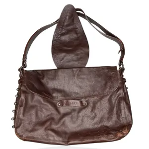 Lamarthe Paris Soft Leather Bag Brown Slouchy Hobo Studded Y2K‎ Made In Romania thumbnail 3