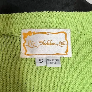 Vintage Liz Sheldon Ltd Lime Green‎ Skirt and Sweater Set w/ Jewel Tassel Detail thumbnail 14