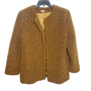 Max Studio Faux Fur Brown-rust Teddy coat size medium thumbnail 4