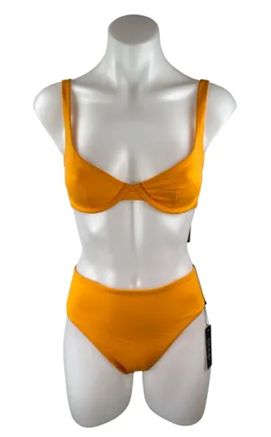 NEW Cuup The Scoop Coral Sleeeless Underwire Bikini Two Piece Swimwear Size XS thumbnail 1