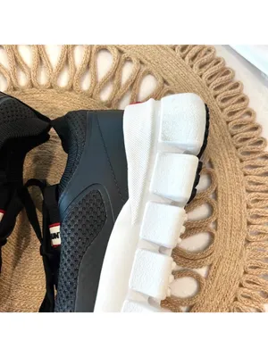 Hunter Irena Low Top Sneaker Black Red Size 6.5 Athleisure Gorpcore Sport Luxe thumbnail 4