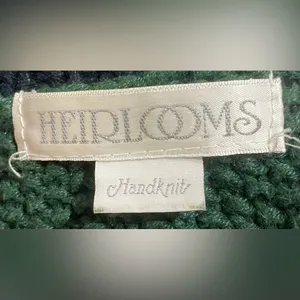Heirlooms Womens Size S Vintage Green Christmas Sweater Vest Handknit Teddy Bear thumbnail 9