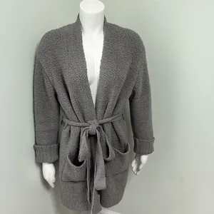 SKIMS Cozy Boucle Knitted Robe Gray S/M thumbnail 2