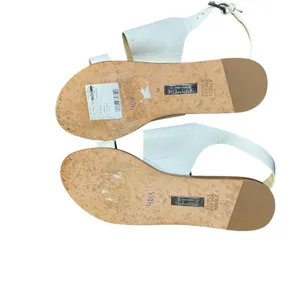 Lafayette 148 Shoes Womens Size 7 White Leather Slingback Sandals Flat‎ Strappy thumbnail 7