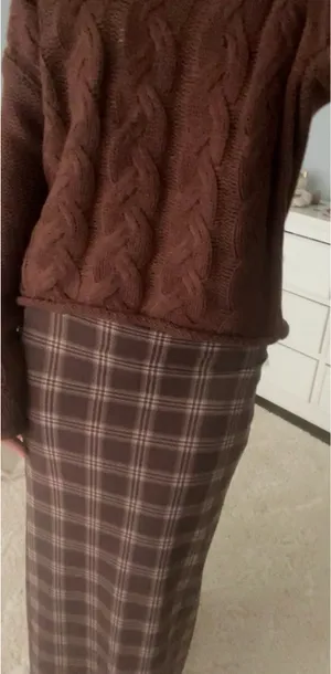 Brown plaid midi skirt Size M thumbnail 2