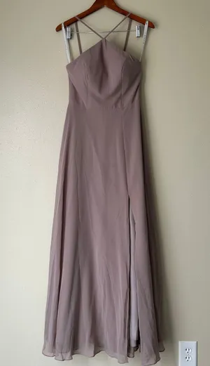 Azazie Bailey Bridesmaid Taupe Dress Size A6 thumbnail 1