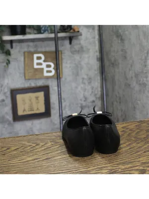 Kate Spade New York Womens Deco Bow Smooth Leather Ballet Flats KM817 Black 7B thumbnail 4