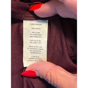 Show Me Your Mumu Kendall Maxi Dress Maroon Wine V-Back Chiffon Wedding Guest SM thumbnail 6