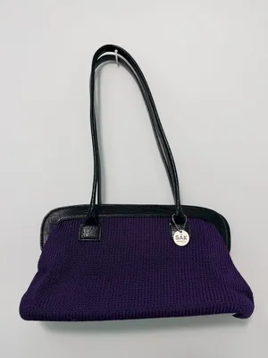The Sak Original Vintage crochet medium shoulder bag in plum purple thumbnail 16
