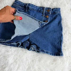 Wrangler Women's High Waisted Asymmetrical Button Front Denim Skort Size 26 thumbnail 2