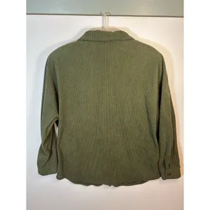 PrettyGarden Chic Women’s Medium Olive Green Corduroy Shacket Snap Front Pockets thumbnail 14