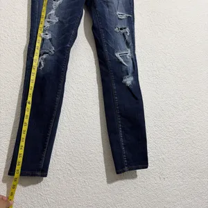 American Eagle Outfitters Skinny Jeans Blue Denim Women's Distressed US 8 thumbnail 4