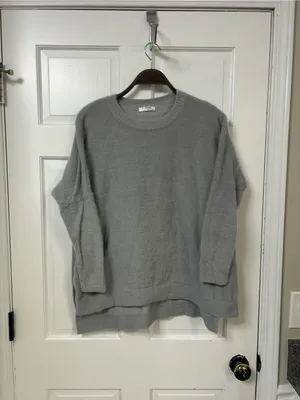 Cozy Light Gray Women's Crewneck Sweater Size XXL thumbnail 3