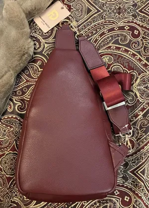 Fashion Dazzle New York Brand Women’s Elegant Burgundy Sling Bag New with Tags thumbnail 1