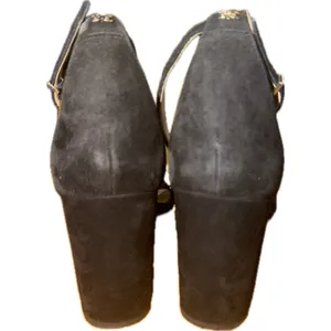 Sam Edelman Odila Womens Sandals Black Scalloped Ankle Strap Heel 10M thumbnail 3