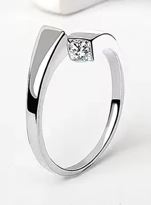 Sparkling Bypass Ring | 14k Over Sterling Silver‎ NEW thumbnail 1