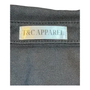 T&C Apparel Distressed Denim Shacket Womens Medium Black Frayed Hem‎ Oversized thumbnail 5