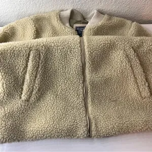 Abercrombie & Fitch Oversized Sherpa Zip‎ Up Bomber Jacket Size M thumbnail 8