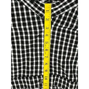 Preppy Gingham Check Straight Leg Trousers Black/White Ankle Pants thumbnail 6