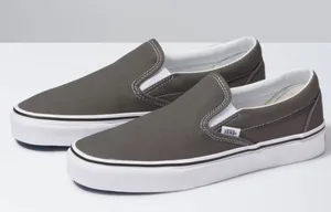 Vans Charcoal Slip Ons | M6.5/W8 thumbnail 1