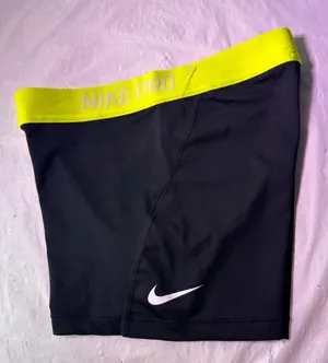 Nike Black Shorts with Neon Yellow Waistband thumbnail 1