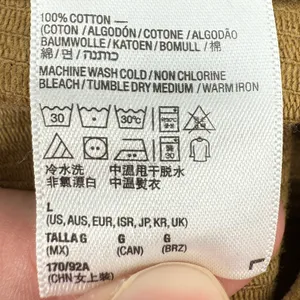 American Apparel Button Front‎ Corduroy Mini Skirt Camel Tan Women L USA Made thumbnail 4
