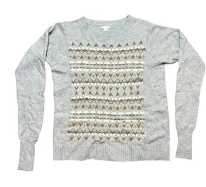 J. Crew Fair Isle Geometric Pattern Merino Wool Blend Crewneck Sweater Size‎ Med thumbnail 1