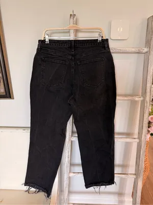 Abercrombie & Fitch The 90’s Relaxed Jean Highrise Black Denim Size 14R EUC thumbnail 2