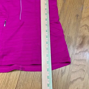 Athleta Womens XXS Pink Half Zip Athletic Tank Top Ruched Back 305922 Magenta‎ thumbnail 3