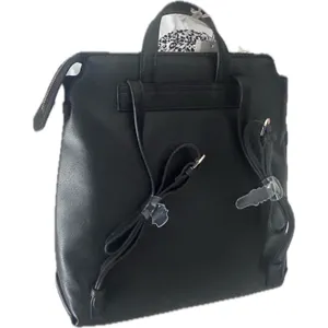 A New Day Square Laptop Backpack Women OS Black NEW Faux Leather 13in Sleeve thumbnail 3