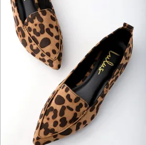 Lulus Emmy Leopard Animal Print Pointed Toe Flats New In Box Brown thumbnail 4