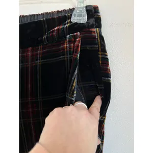 J.Crew Tartan Plaid Velvet Ankle‎ Pants Holiday Career Size 4 thumbnail 7
