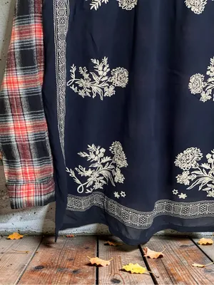 Free People Behind The Flannel Plaid & Floral Bandana Mixed Media Button Down thumbnail 11