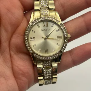 Geneva Gold Tone Crystal-accented Women’s Fashion Watch Working New Battery thumbnail 7