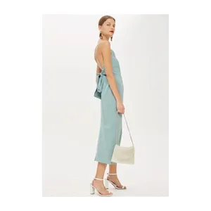 Topshop Mint Green Tie Back Slip Midi Dress 8‎ thumbnail 2