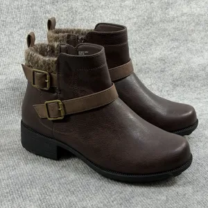 Easy Street Size-8WW Women's Kourt Slip Resistant Ankle Boots Brown thumbnail 10