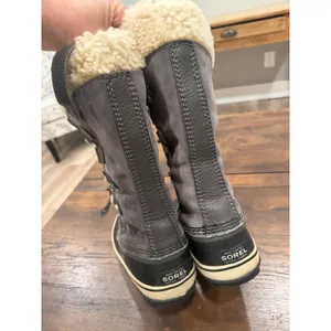 Sorel Joan of Arctic Boots Women 7 Gray Black Waterproof Faux Fur Winter‎ Snow thumbnail 8