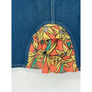 Vintage‎ Papaya Denim Vest and Skirt Set Size 8 Tropical Ruffle Western 80s 90s thumbnail 7