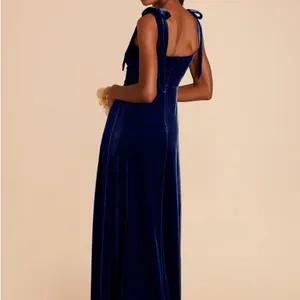 Birdy Grey Navy Velvet Maxi Dress thumbnail 2