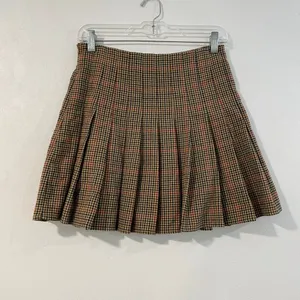 Brandy Melville Brown Plaid Pleated Tennis Mini Skirt Preppy One Size thumbnail 3
