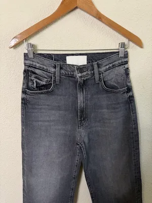 MOTHER‎ Superior The Rambler Zip Flood Outta Sight Jeans In Charcoal Womens 27 thumbnail 6