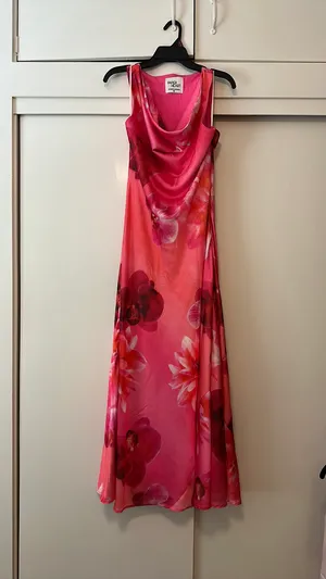Paper Heart Pink Flower Cowl Neck Dress thumbnail 4
