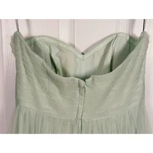 Jenny Yoo Annabelle Strapless Tulle Gown Maxi Dress Size 4 Green Wedding Formal thumbnail 5