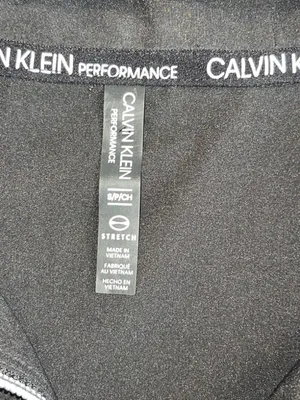 Calvin Klein Performance Jacket Black Fleece Cropped Athletic Quarter-Zip Small thumbnail 4