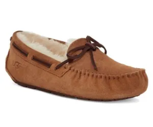 UGG Dakota Slipper Moccasin Chestnut Brown Suede Size 5 Shearling Lining NEW thumbnail 1