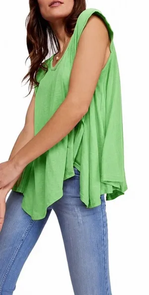 Free People Movement Keep It Casual Tunic‎ Women M Green Oversized Pockets Top thumbnail 1
