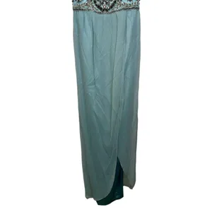 NWT Mandalay N Turquoise Silk Beaded Embellished Maxi Evening Gown Dress Size 6 thumbnail 6