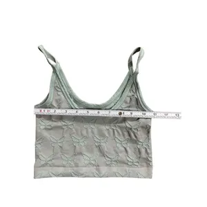 Out from‎ Under aqua butterfly print crop tank y2k sz XS thumbnail 4